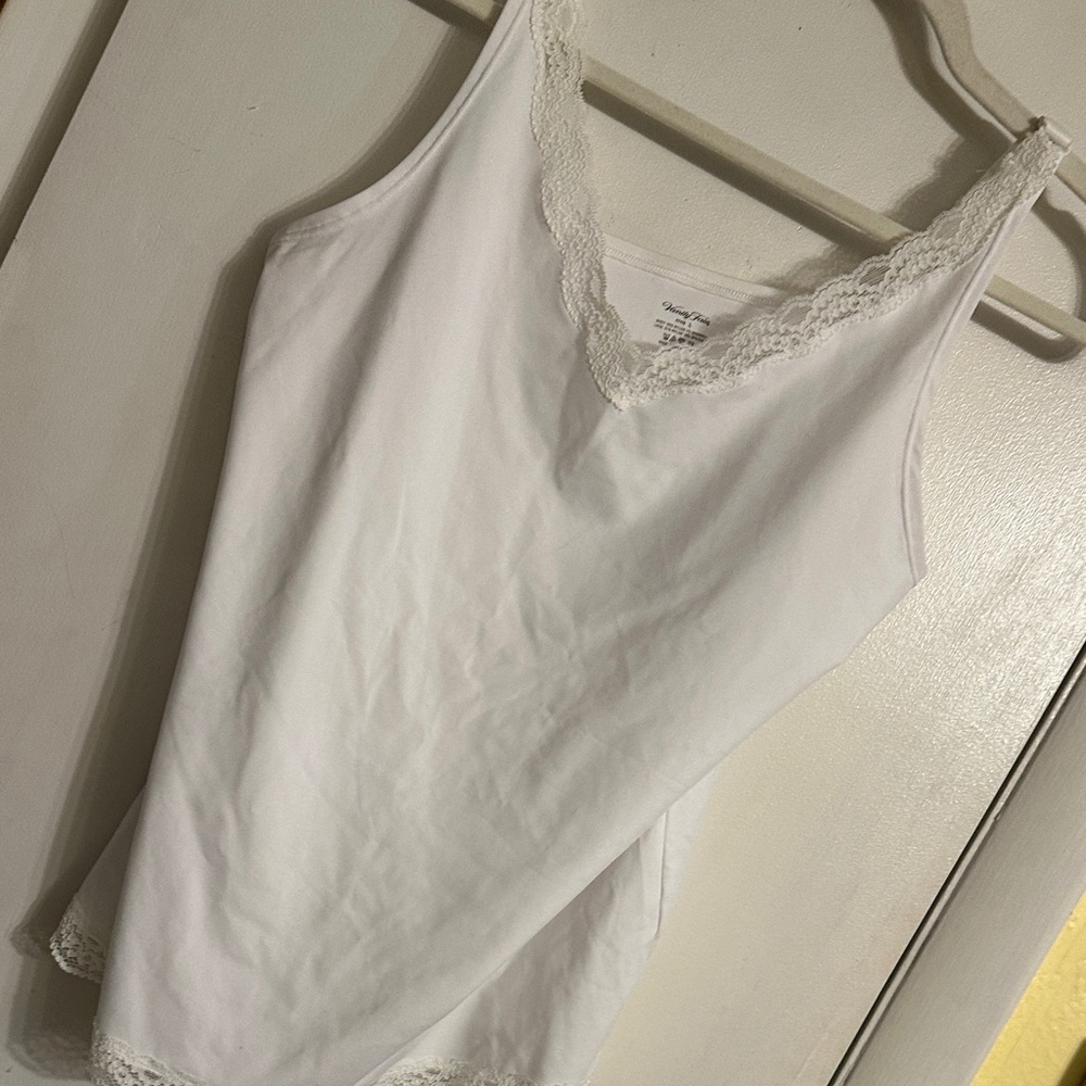 Vanity Fair White Camisole with Lace Trim